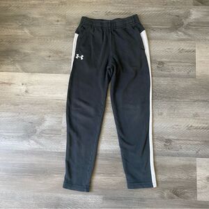 Under Armour Sweat Pants Black White Boys Medium Athleisure Comfy